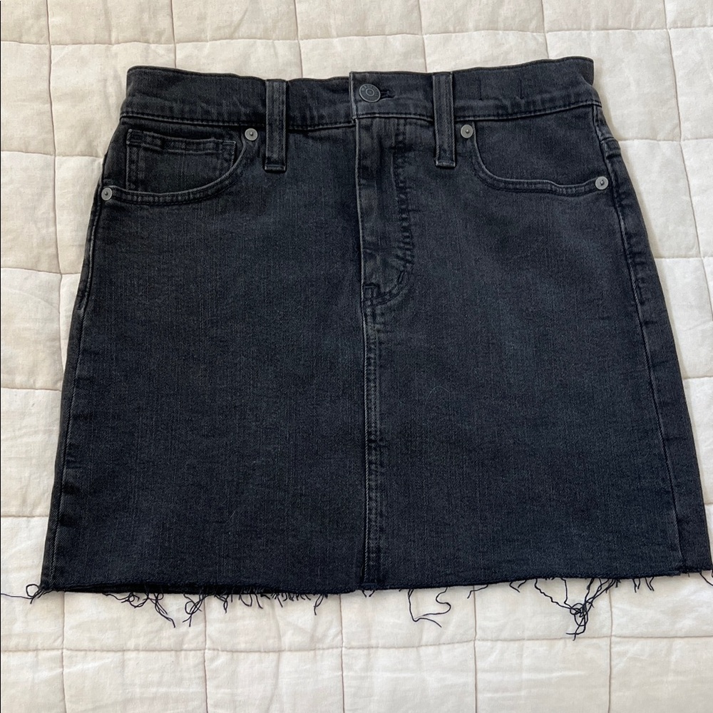 Madewell Black Denim Mini Skirt